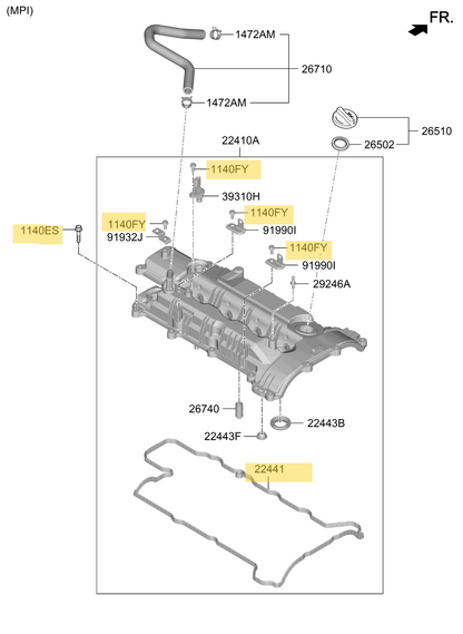 Genuine Bolt & Gasket & Oil Seal SET for Hyundai Sonata 2019