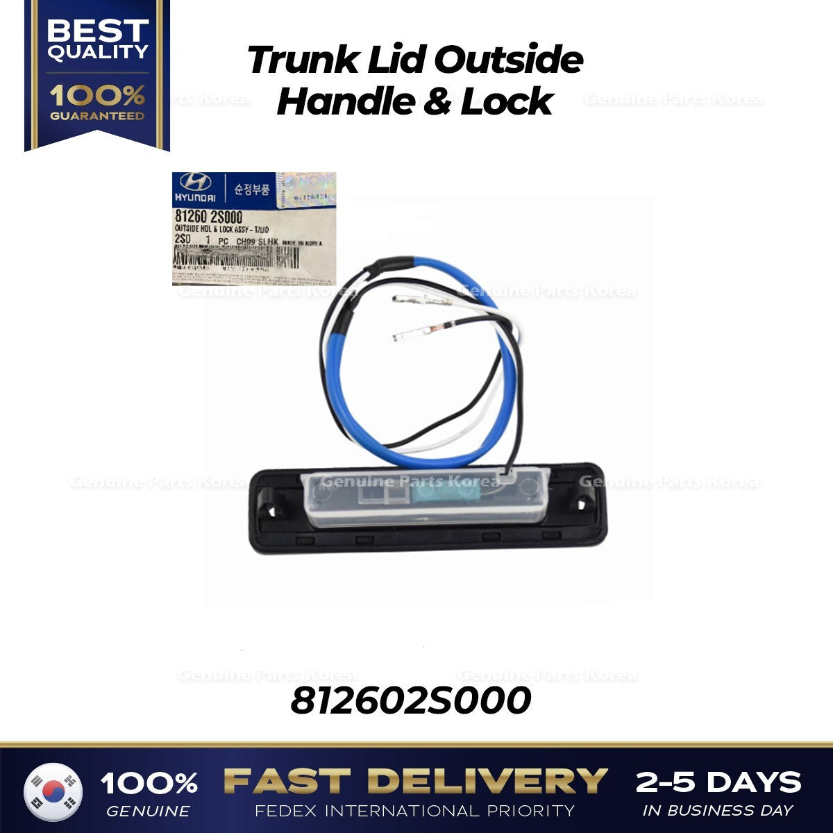 Genuine Trunk Lid Outside Handle & Lock 812602S000 for Hyundai Tucson