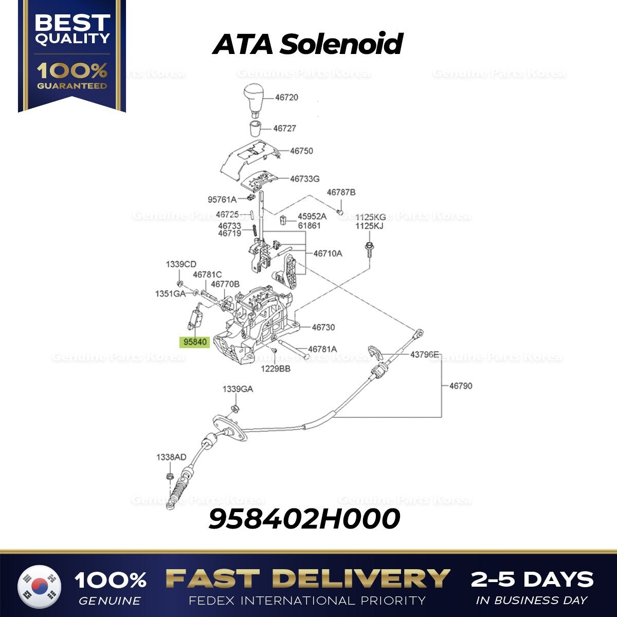 Genuine ATA Solenoid 958402H000 for Hyundai Elantra