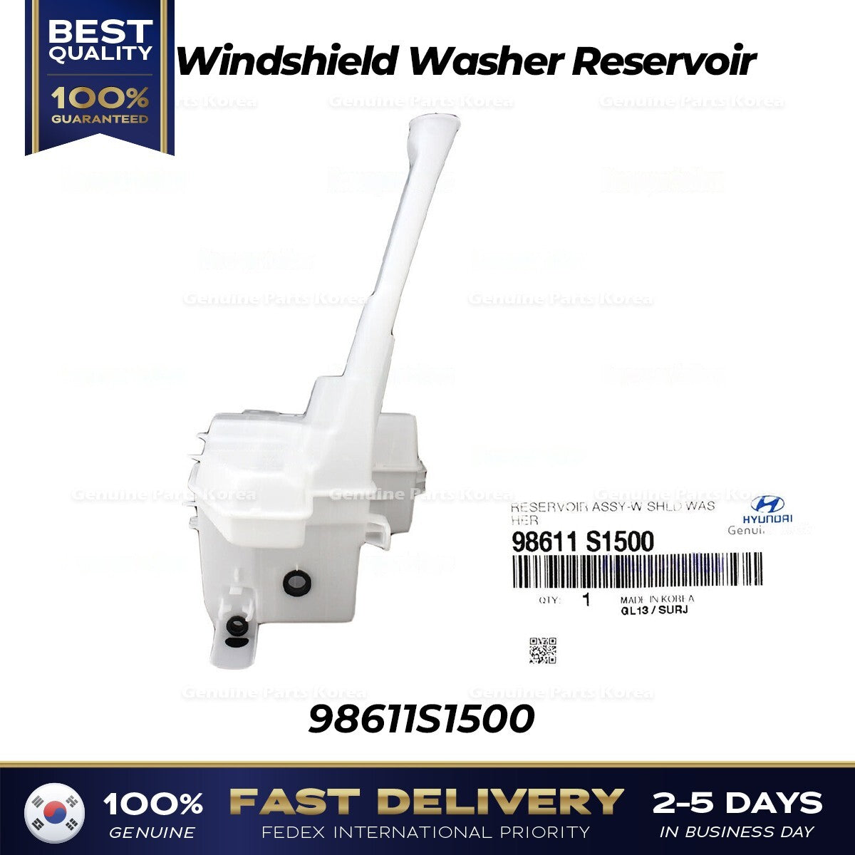 Genuine Windshield Washer Reservoir 98611S1500 for Hyundai Santa Fe Hybrid