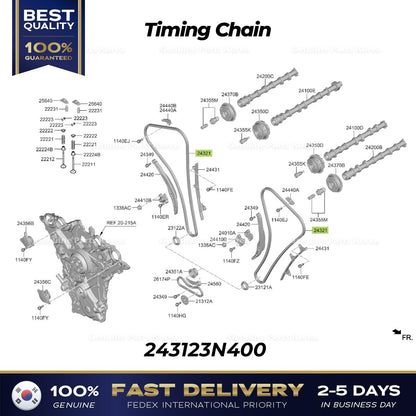 Genuine Timing Chain 243123N400 for Hyundai Genesis G80 GV70 Kia Carnival
