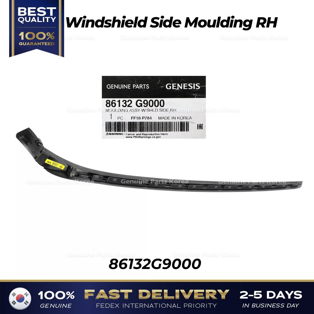 Genuine Windshield Side Moulding RH 86132G9000 for Hyundai Genesis G70