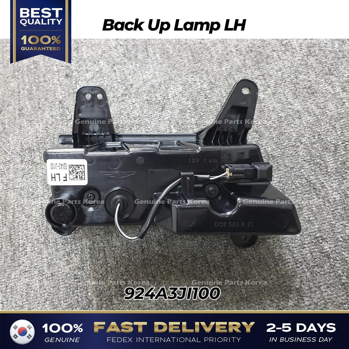 Genuine Back Up Lamp LH 924A3JI100 for Hyundai Genesis G80 Electric