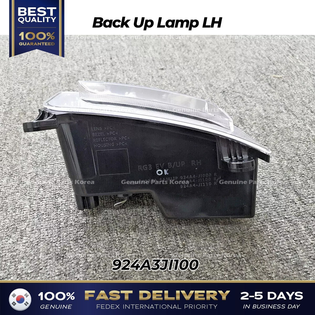 Genuine Back Up Lamp RH 924A4JI100 for Hyundai Genesis G80 Electric