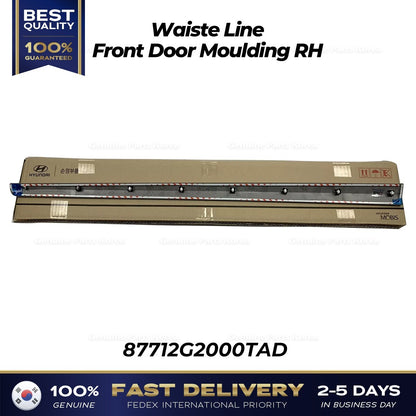 Genuine Waiste Line Front Door Moulding RH 87712G2000TAD for Hyundai Ioniq