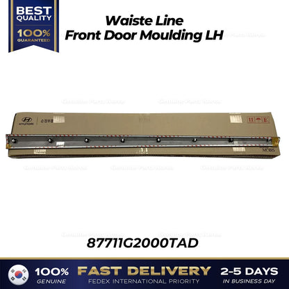 Genuine Waiste Line Front Door Moulding LH 87711G2000TAD for Hyundai Ioniq