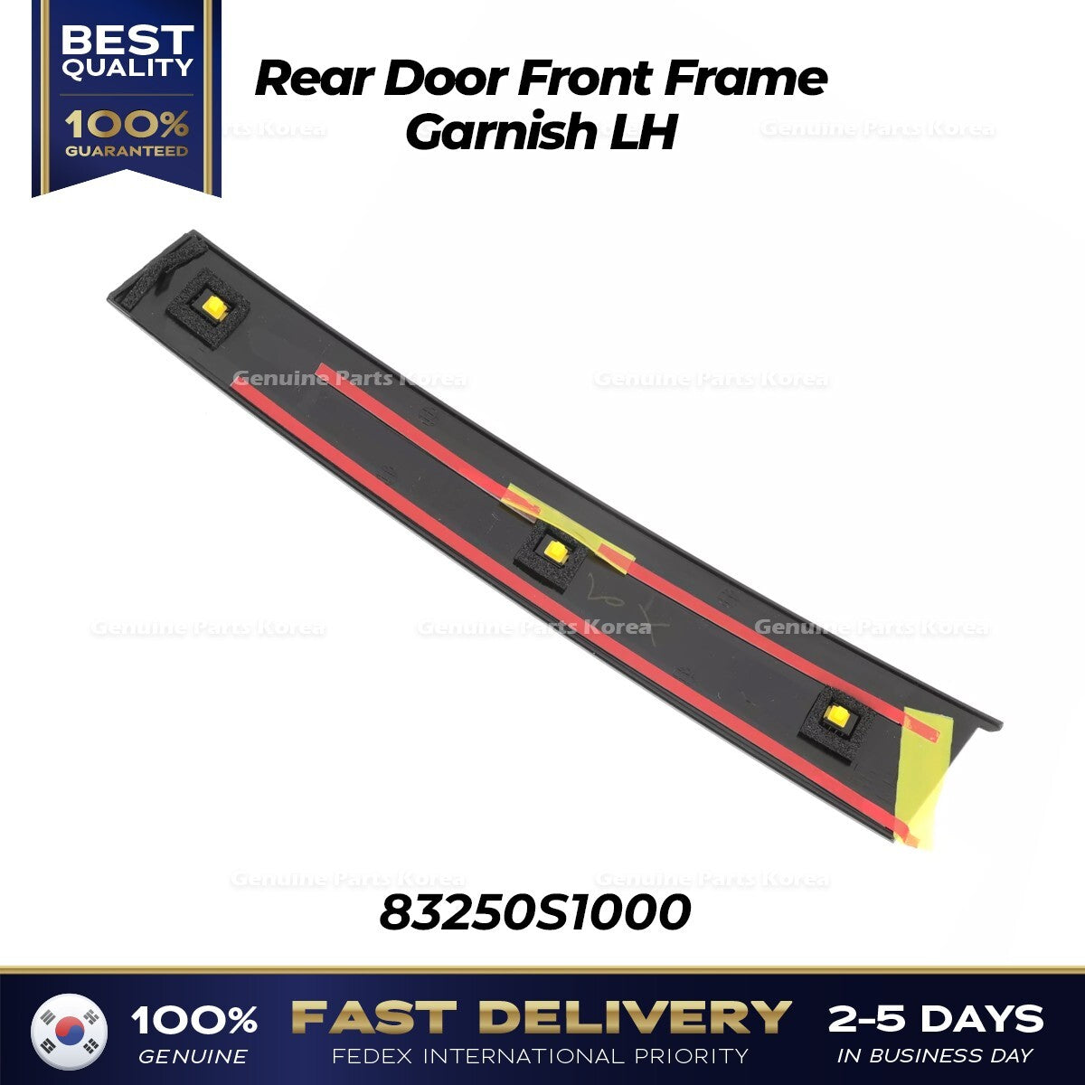 Genuine Rear Door Front Frame Garnish LH 83250S1000 for Hyundai Santa Fe