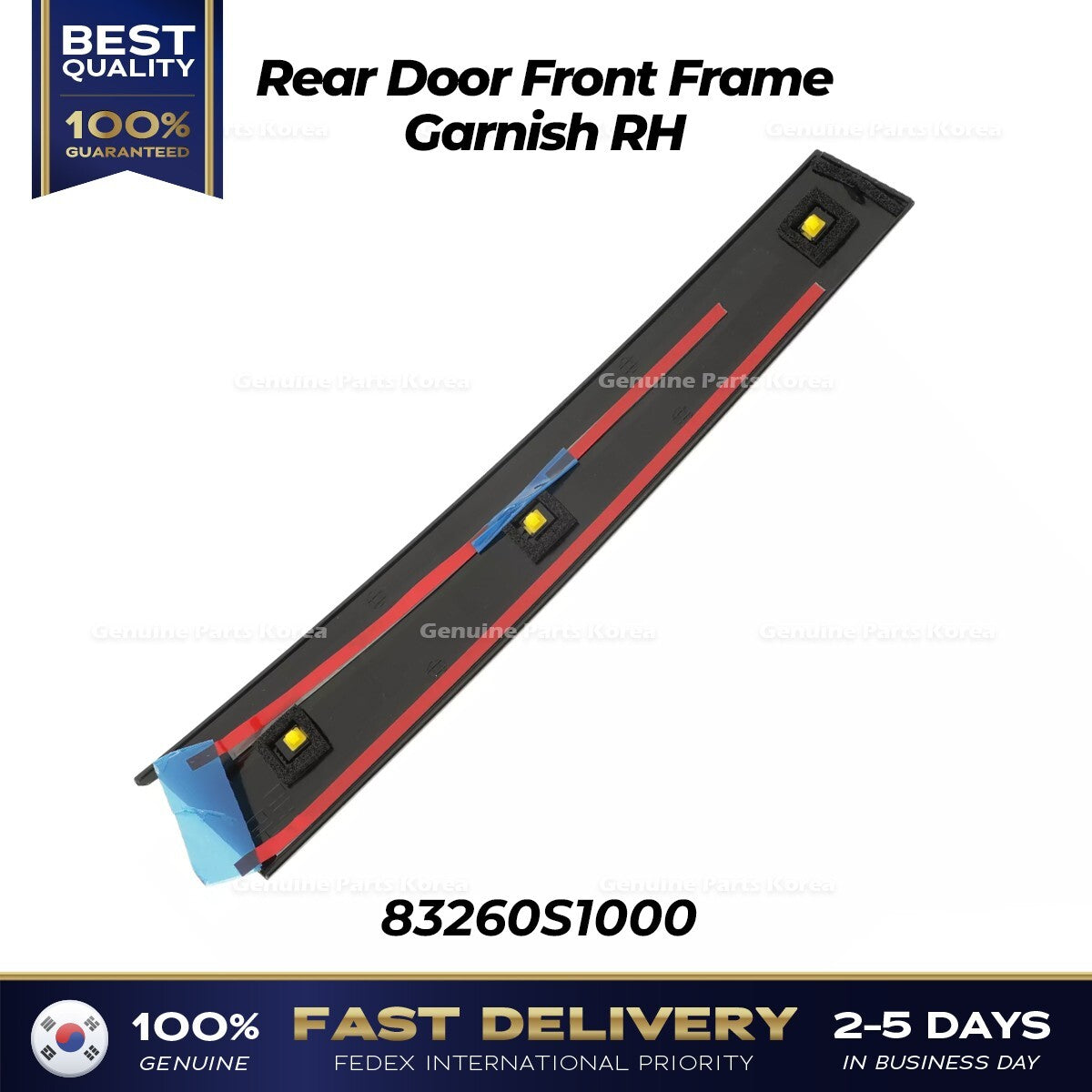 Genuine Rear Door Front Frame Garnish RH 83260S1000 for Hyundai Santa Fe
