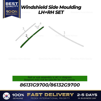 Genuine Windshield Side Moulding LH RH SET for Hyundai Genesis G70