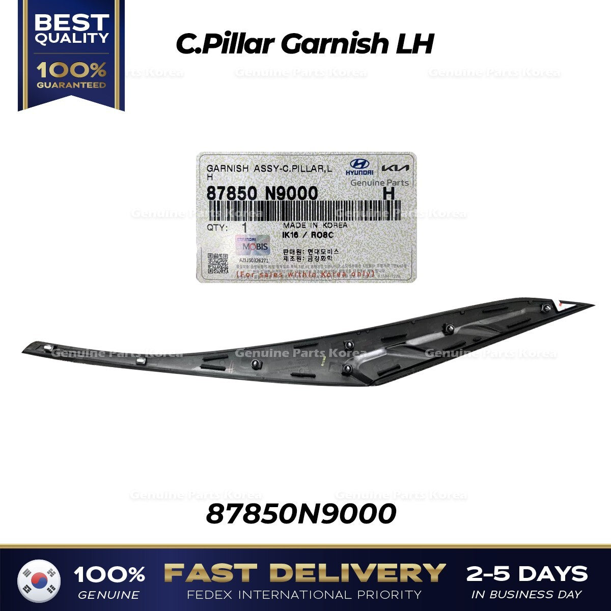 Genuine C.Pillar Garnish LH 87850N9000 for Hyundai Tucson