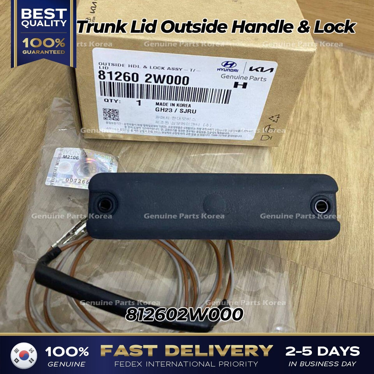 Genuine Trunk Lid Outside Handle & Lock 812602W000 for Hyundai Santa Fe