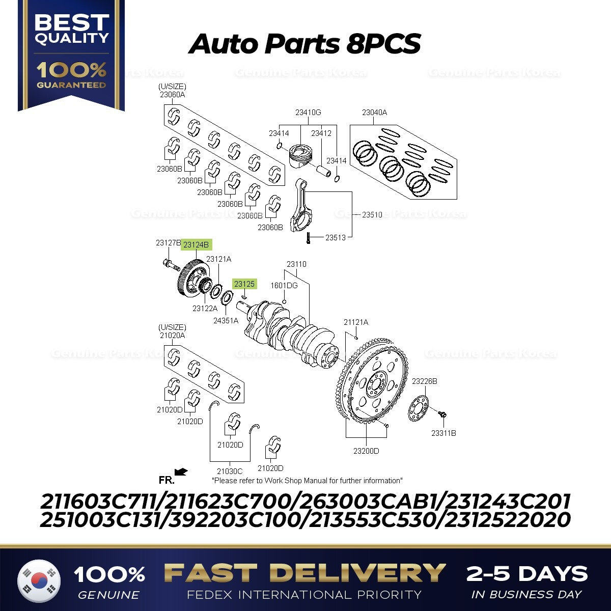 Genuine Auto Parts 8PCS for Hyundai Grand Santa Fe