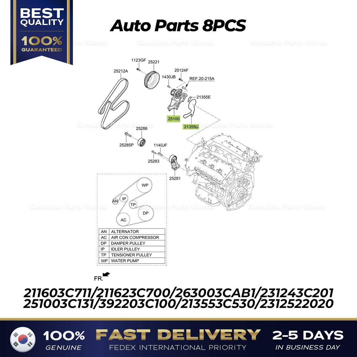 Genuine Auto Parts 8PCS for Hyundai Grand Santa Fe
