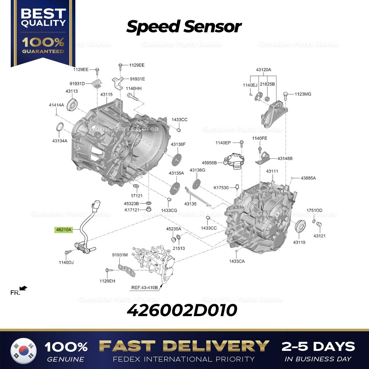 Genuine Speed Sensor 426002D010 for Hyundai Elantra Kia Forte