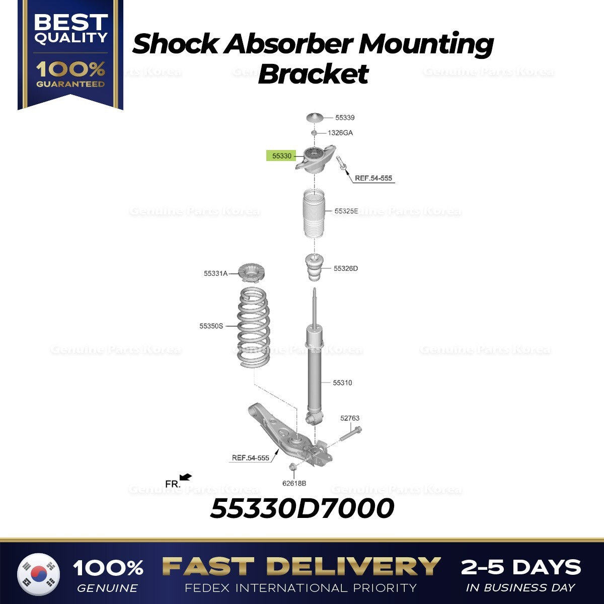 Genuine Shock Absorber Mounting Bracket 2PCS 55330D7000 for Hyundai Tucson