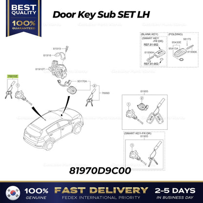 Genuine Door Key Sub SET LH 81970D9C00 for Kia Sportage