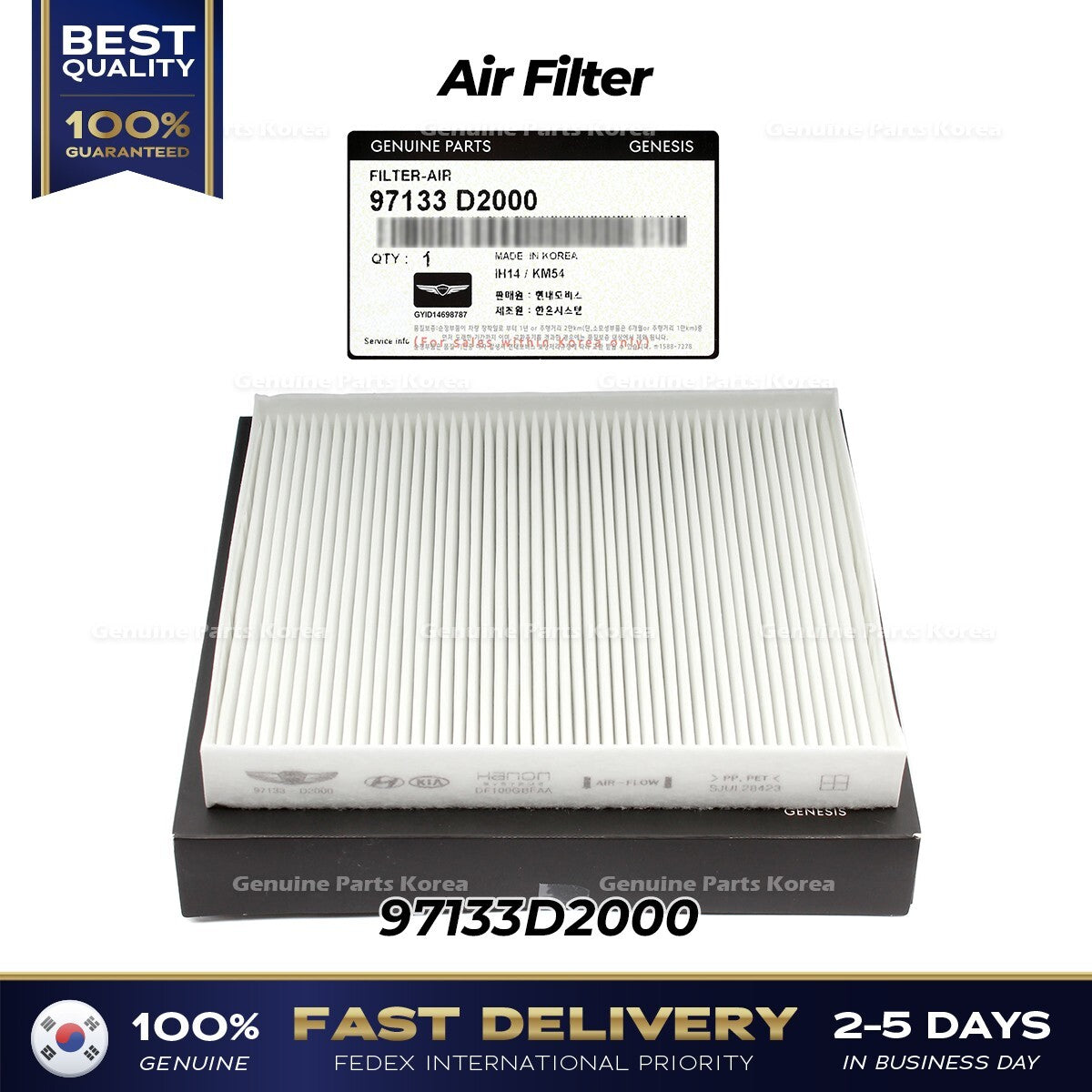 Genuine Air Filter 97133D2000 for Hyundai Genesis G80 G90 GV70