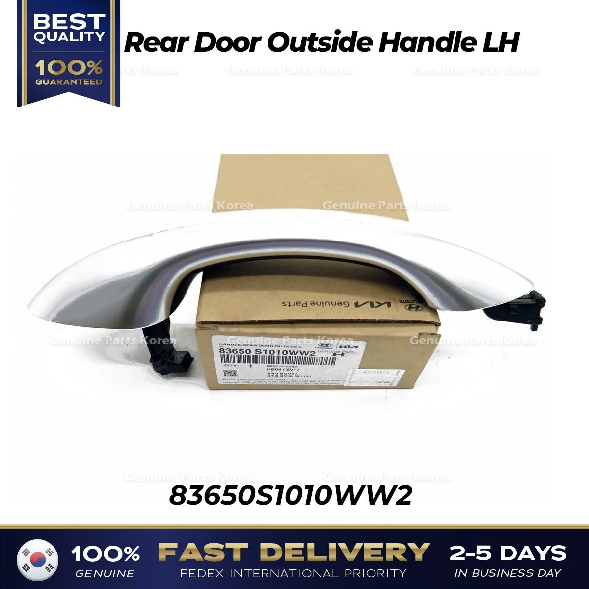 Genuine Rear Door Outside Handle LH 83650S1010WW2 for Hyundai Santa Fe