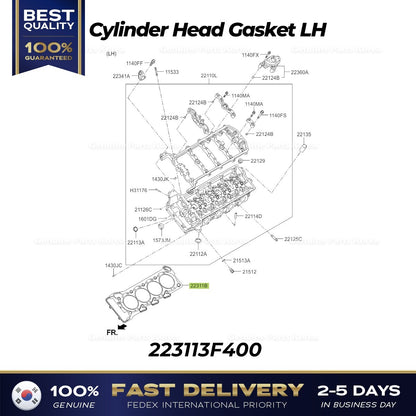 Genuine Cylinder Head Gasket LH 223113F400 for Hyundai Genesis G80 G90
