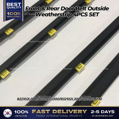 Genuine Front & Rear Door Belt Outside Weatherstrip 4PCS SET