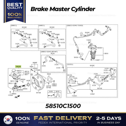 Genuine Brake Master Cylinder 58510C1500 for Hyundai Sonata Kia Optima