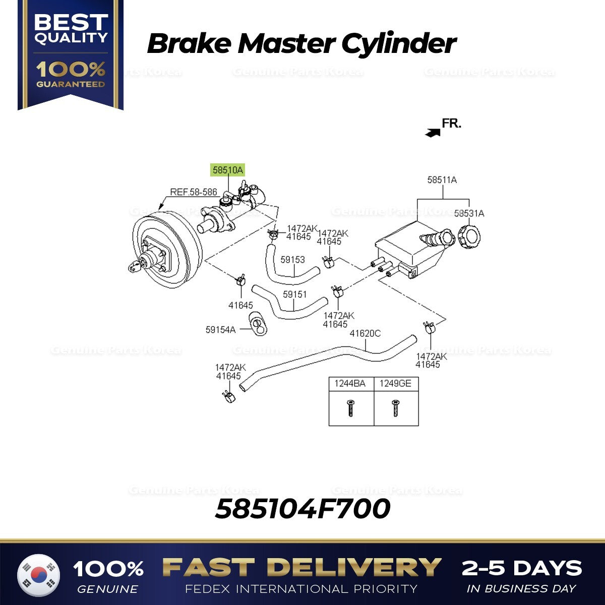 Genuine Brake Master Cylinder 585104F700 for Hyundai Porter II H100