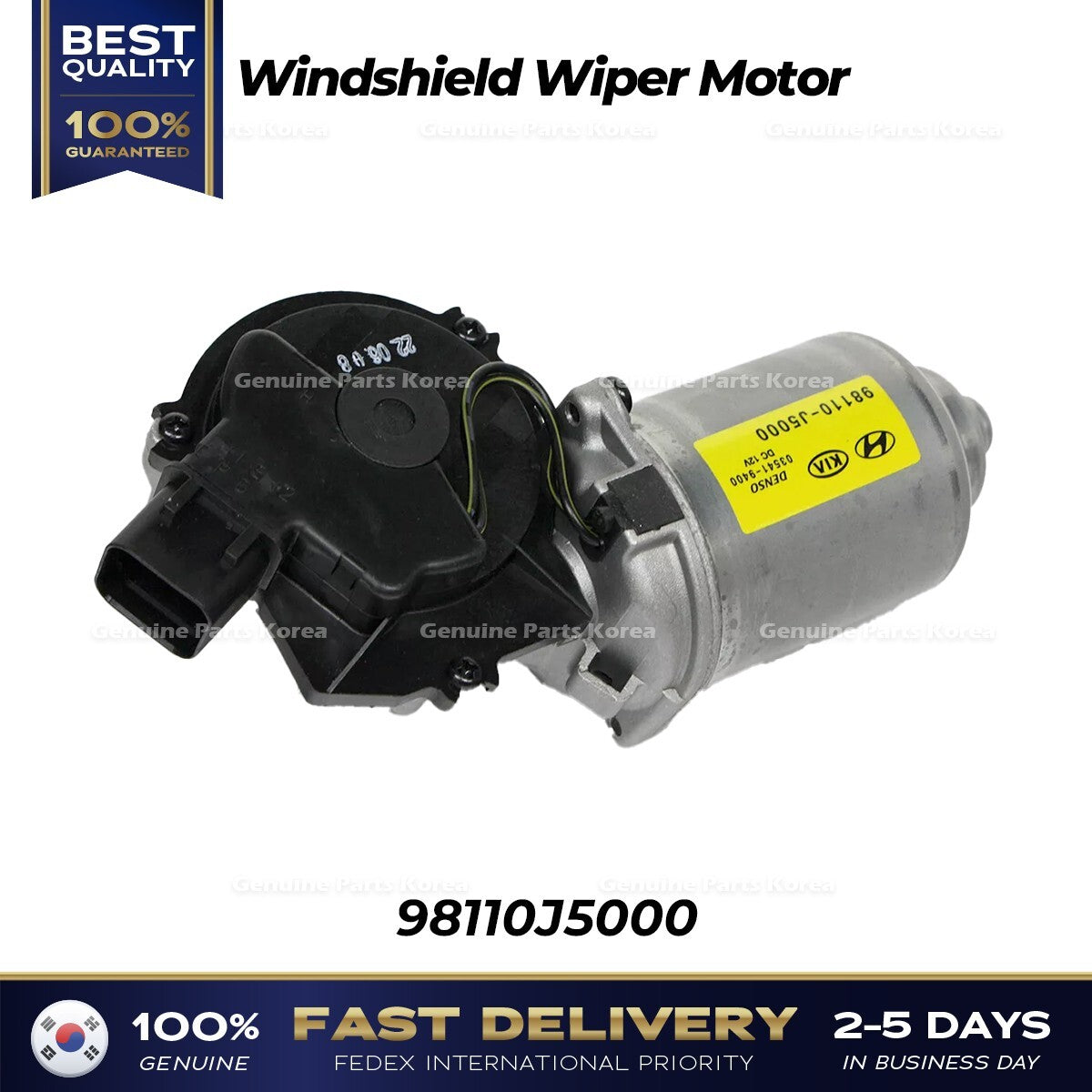 Genuine Windshield Wiper Motor 98110J5000 for Hyundai Veloster Kia Stinger