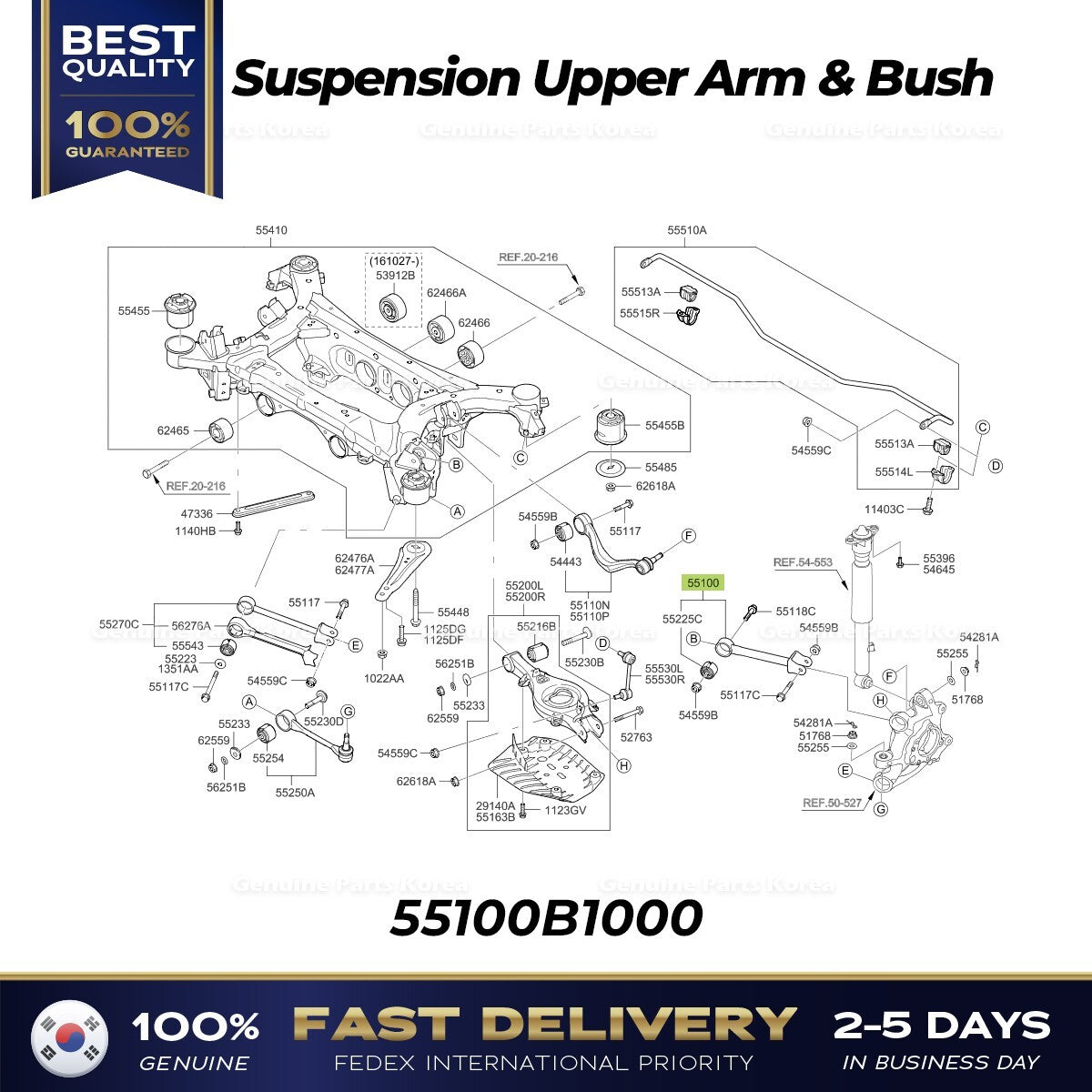 Genuine Suspension Upper Arm & Bush 55100B1000 for Hyundai Genesis