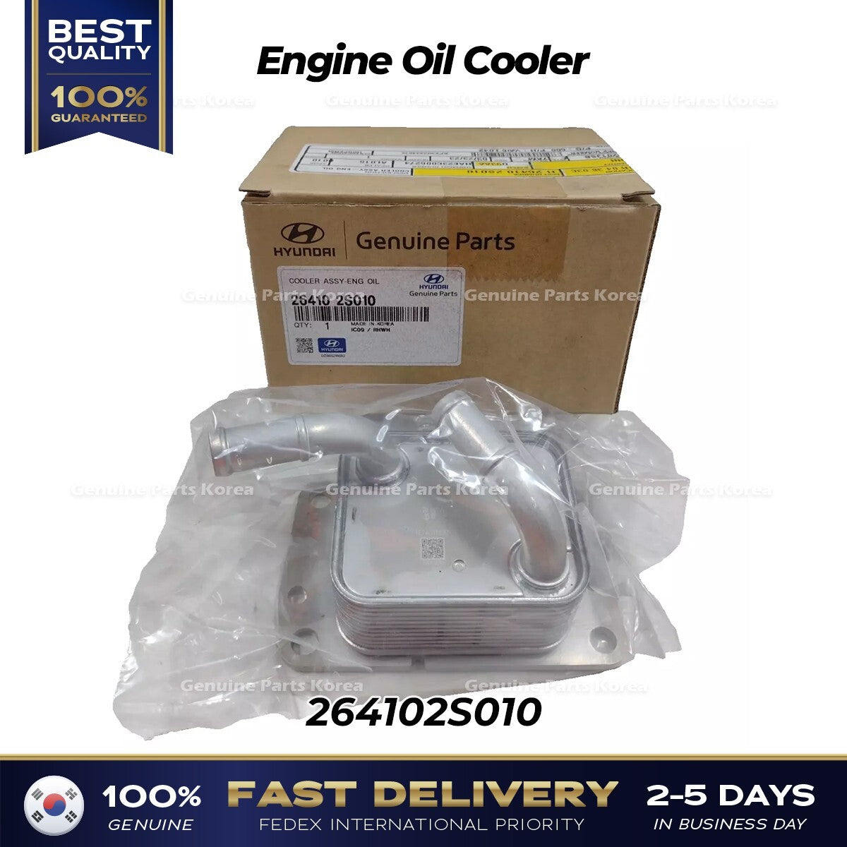 Genuine Engine Oil Cooler 264102S010 for Hyundai Sonata Tucson Kia Sorento
