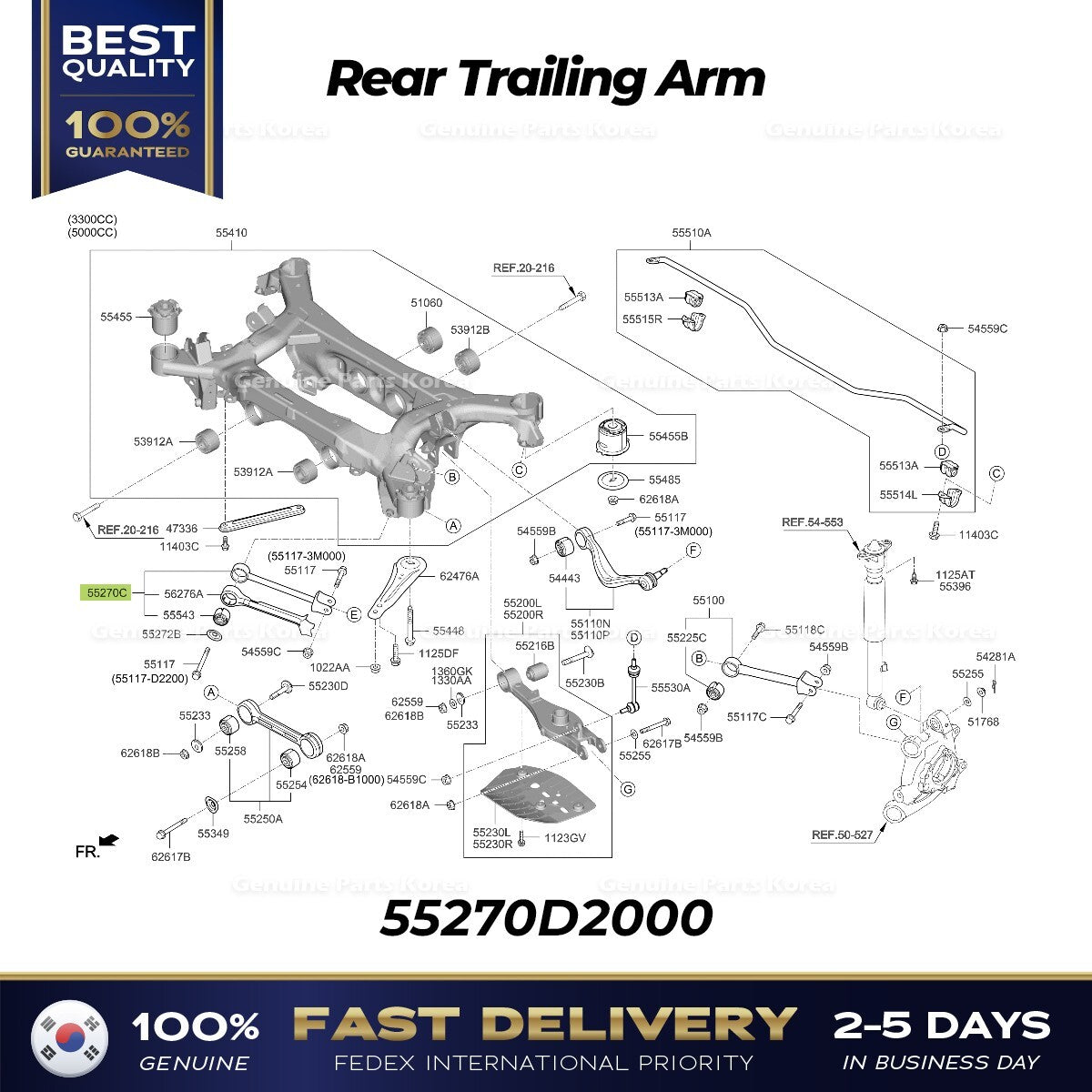 Genuine Rear Trailing Arm 55270D2000 for Hyundai Genesis G90