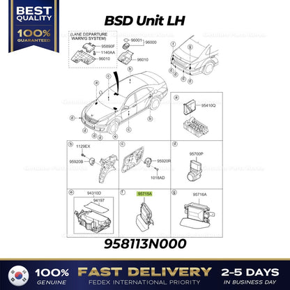 Genuine BSD Unit LH 958113N000 for Hyundai Equus