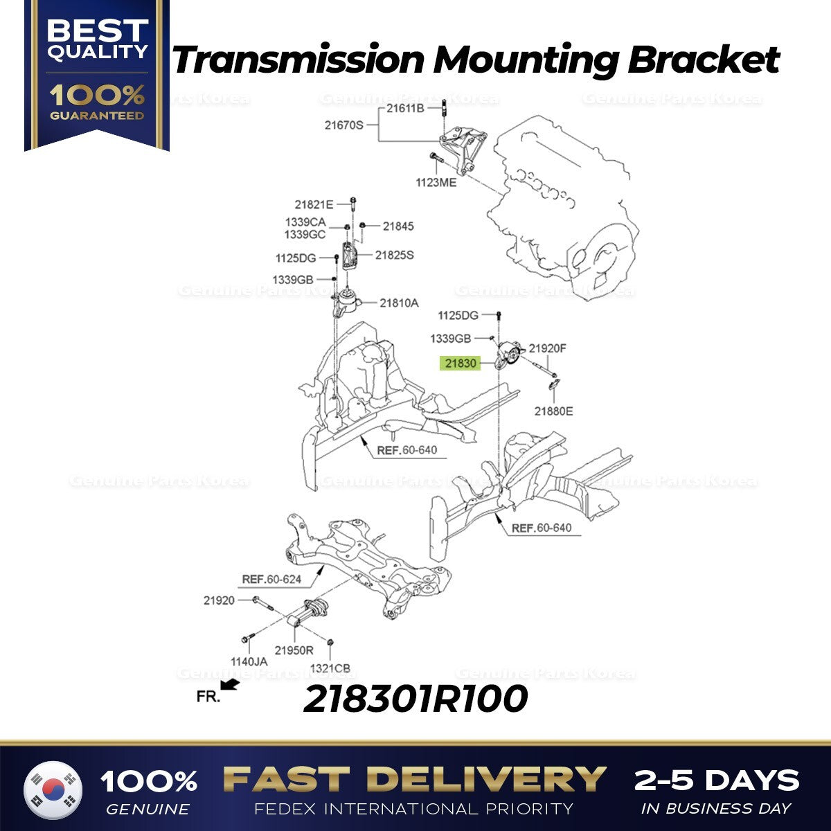 Genuine Transmission Mounting Bracket 218301R100 for Hyundai Veloster