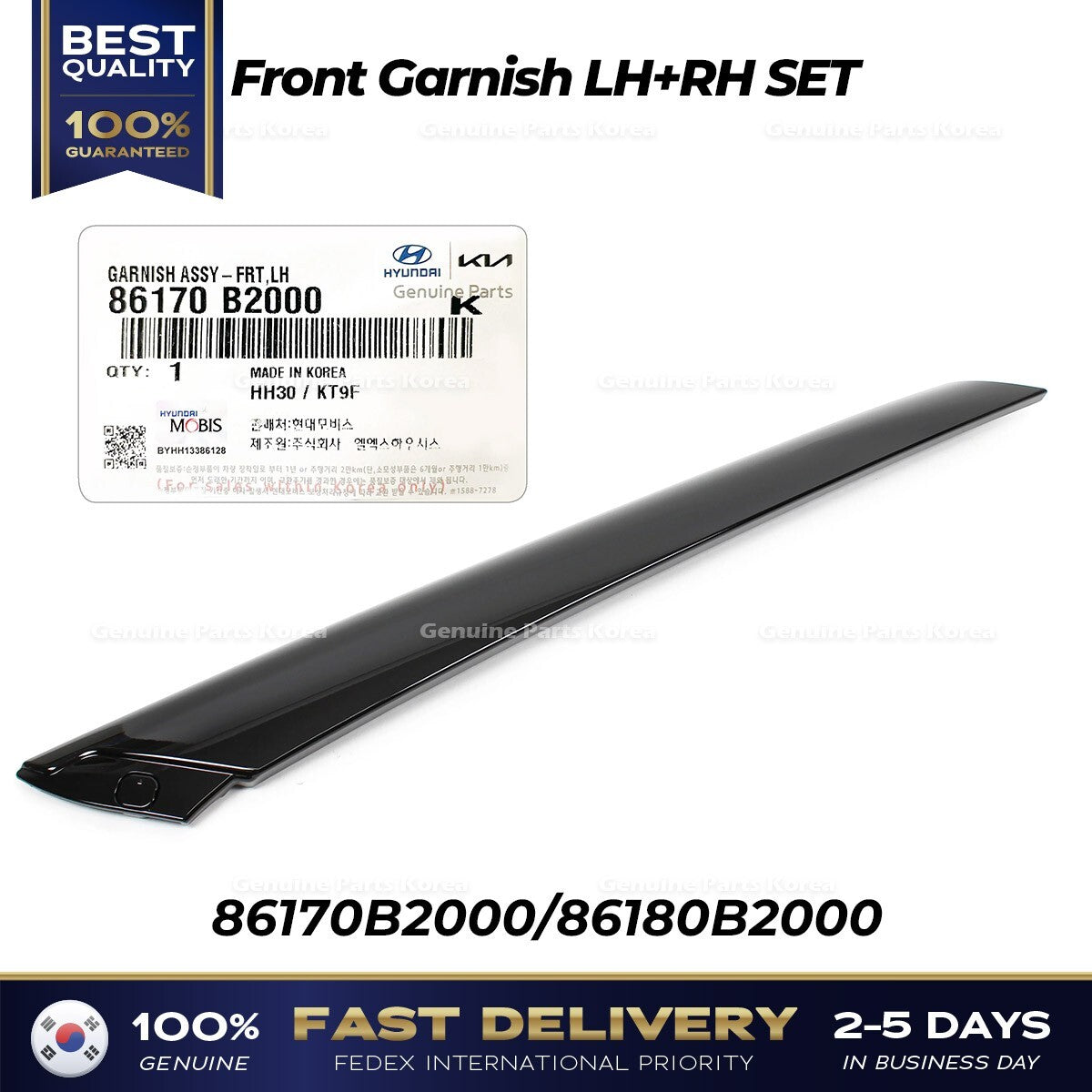 Genuine Front Garnish LH RH SET 86170B2000 86180B2000 for Kia Soul