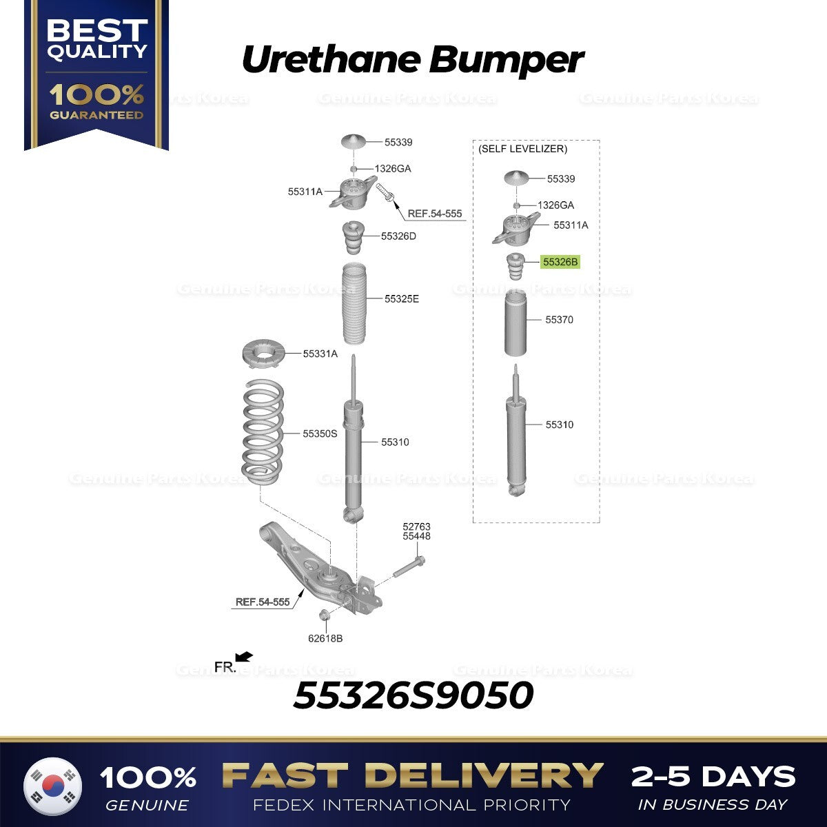 Genuine Urethane Bumper 55326S9050 for Hyundai Palisade Kia Telluride