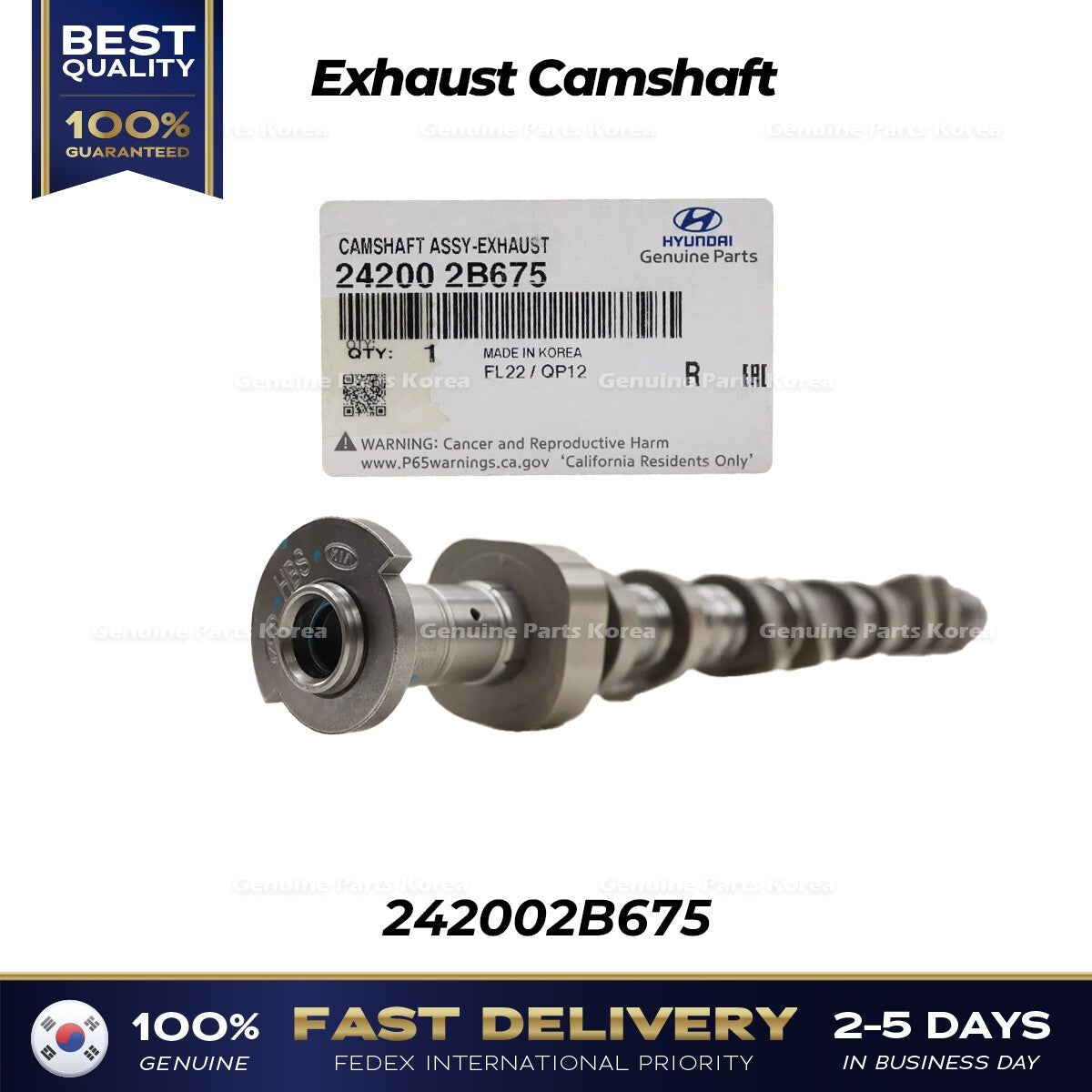 Genuine Exhaust Camshaft 242002B675 for Hyundai Accent Kia Rio