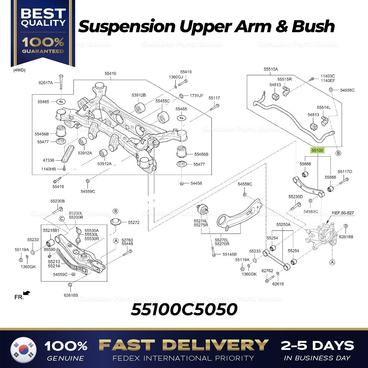 Genuine Suspension Upper Arm & Bush 55100C5050 for Kia Sorento