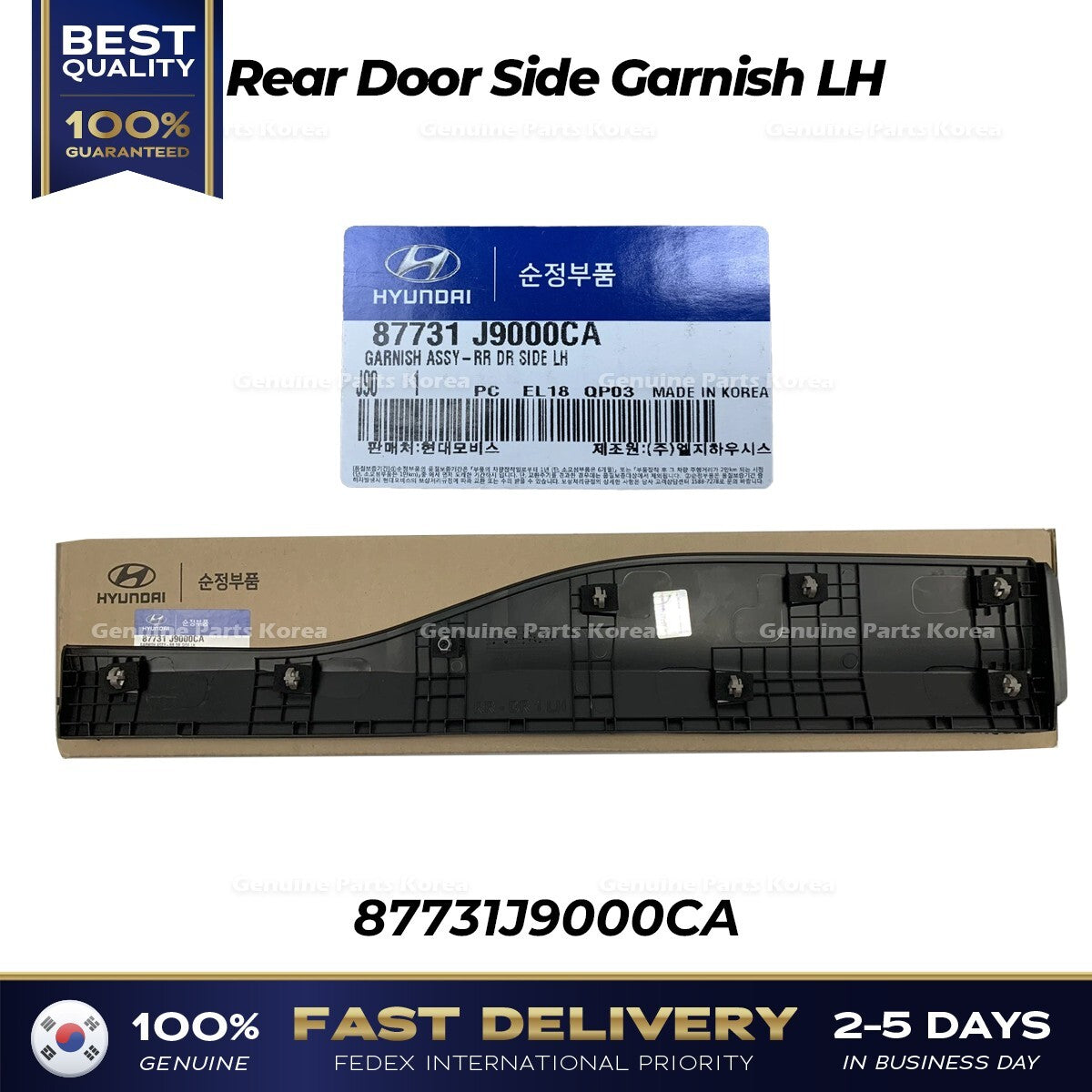 Genuine Rear Door Side Garnish LH 87731J9000CA for Hyundai Kona