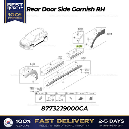 Genuine Rear Door Side Garnish RH 87732J9000CA for Hyundai Kona