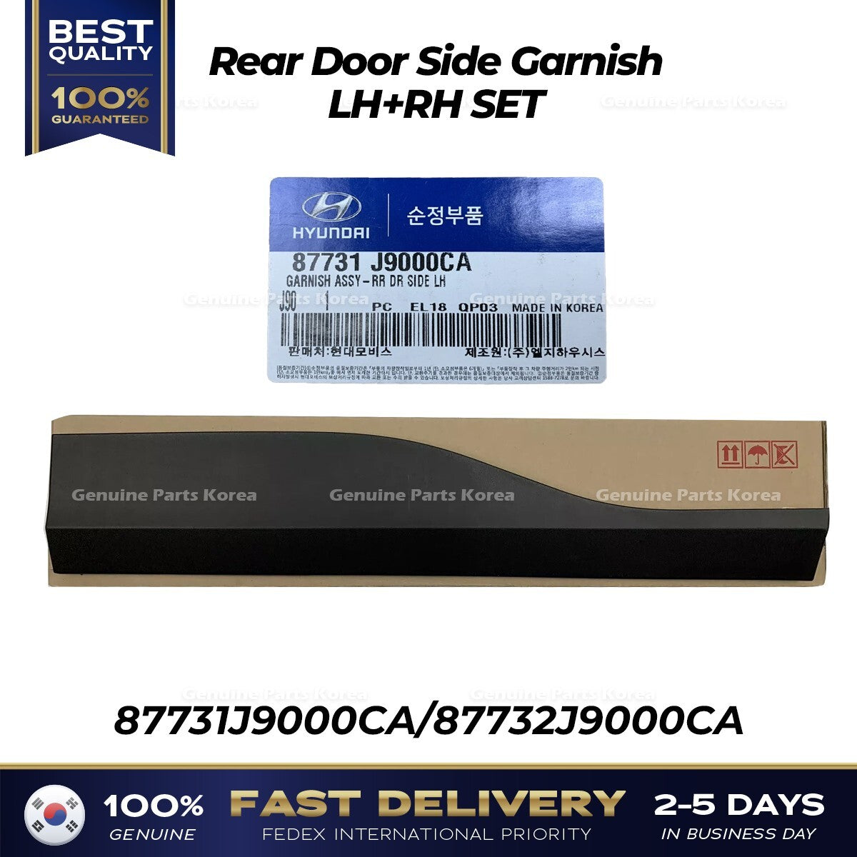 Genuine Rear Door Side Garnish LH RH SET for Hyundai Kona