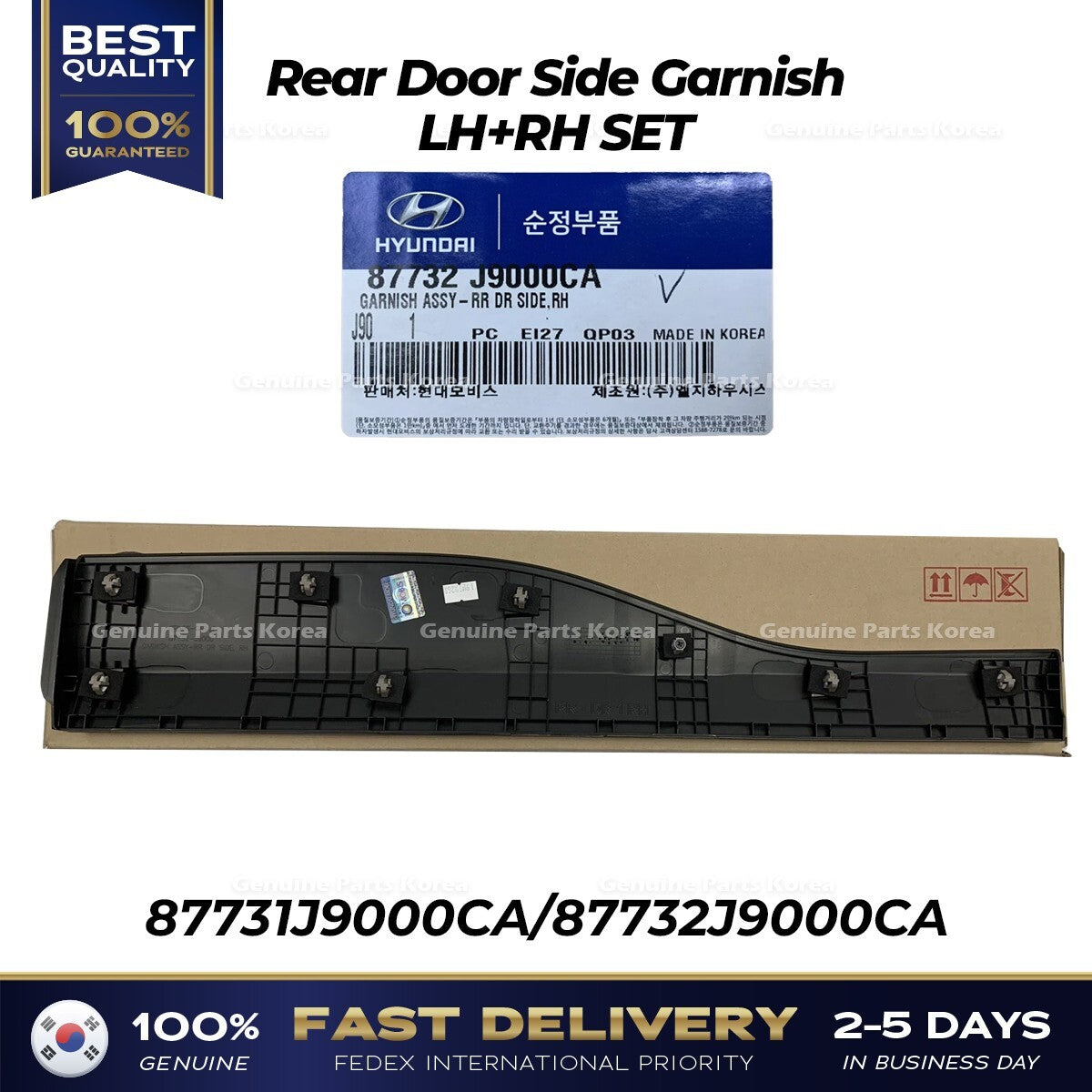 Genuine Rear Door Side Garnish LH RH SET for Hyundai Kona