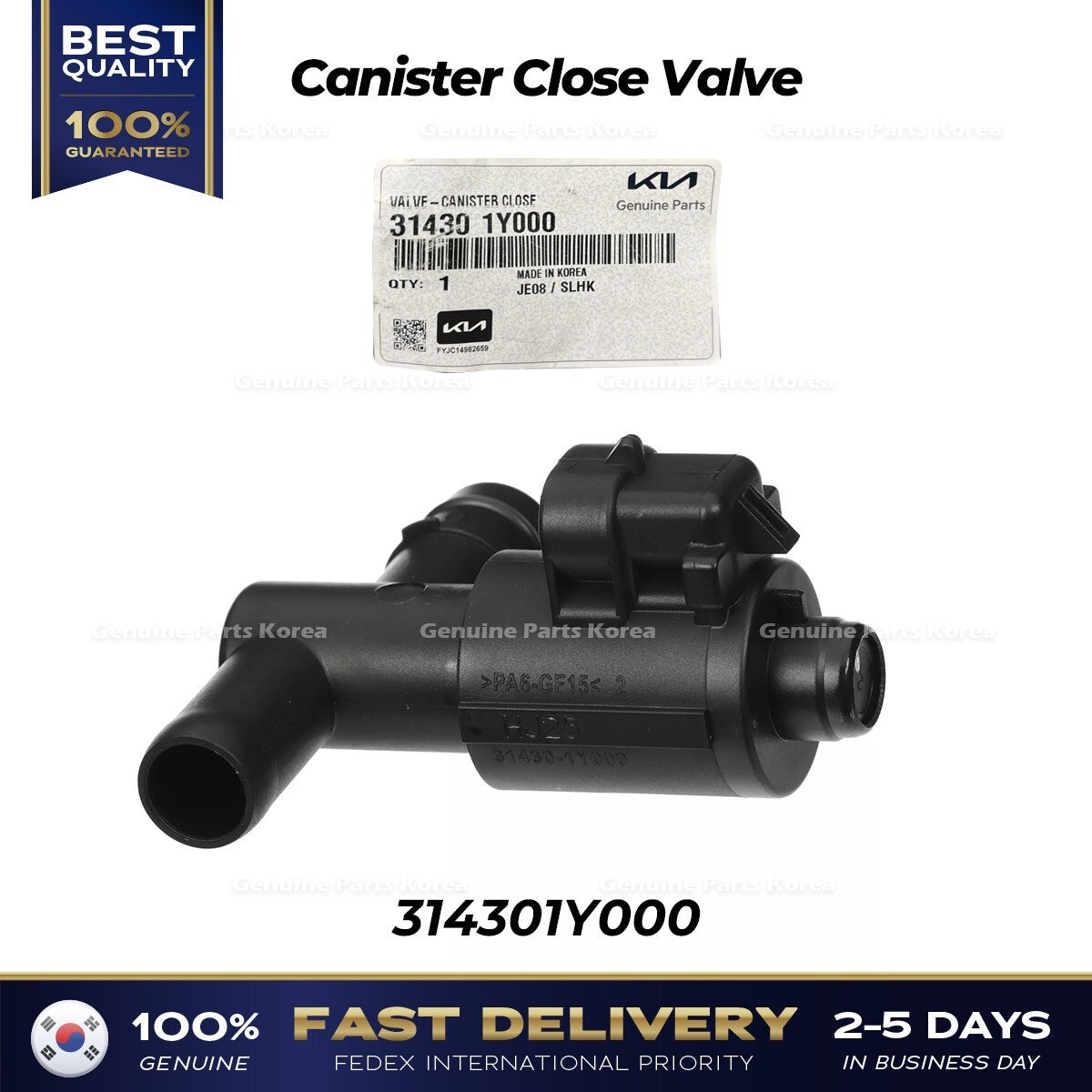 Genuine Canister Close Valve 314301Y000 for Hyundai Elantra Ioniq Kia Forte
