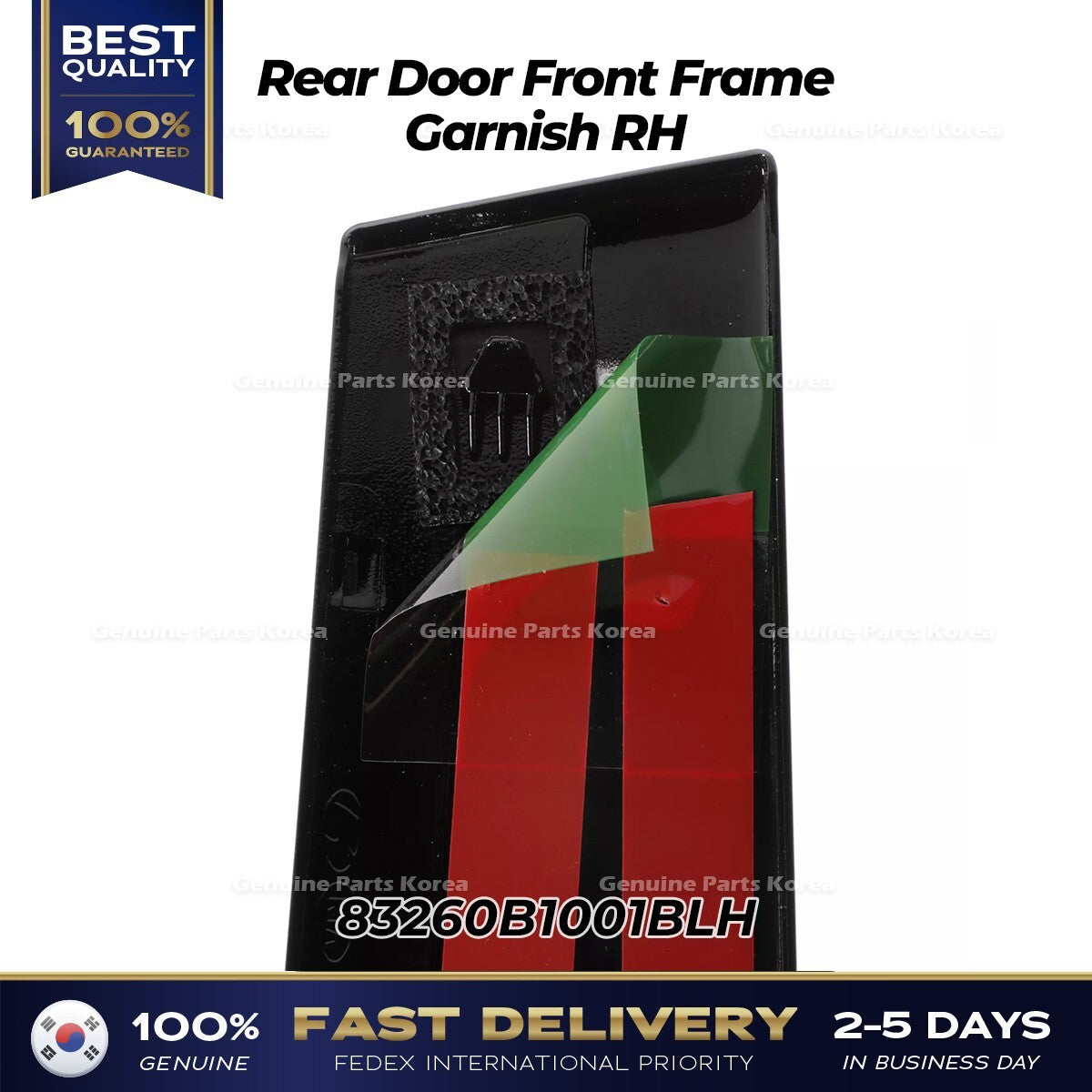 Genuine Rear Door Front Frame Garnish RH 83260B1001BLH for Hyundai Genesis