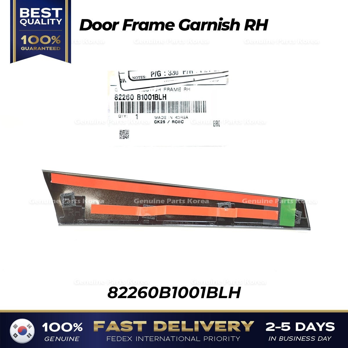 Genuine Door Frame Garnish RH 82260B1001BLH for Hyundai Genesis