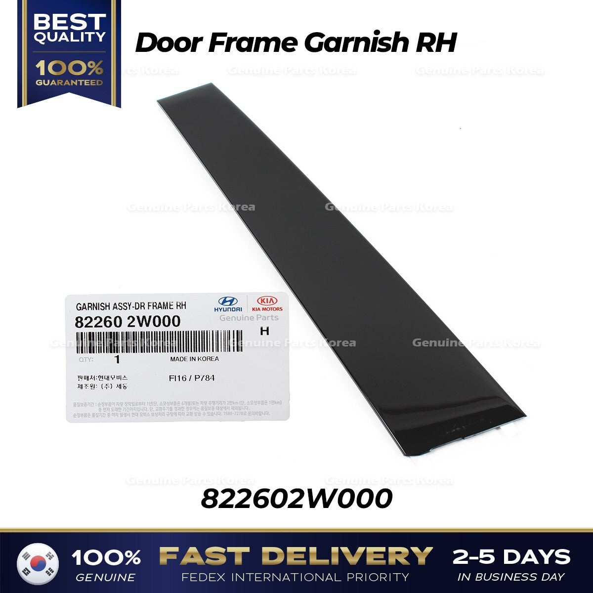 Genuine Door Frame Garnish RH 822602W000 for Hyundai Santa Fe