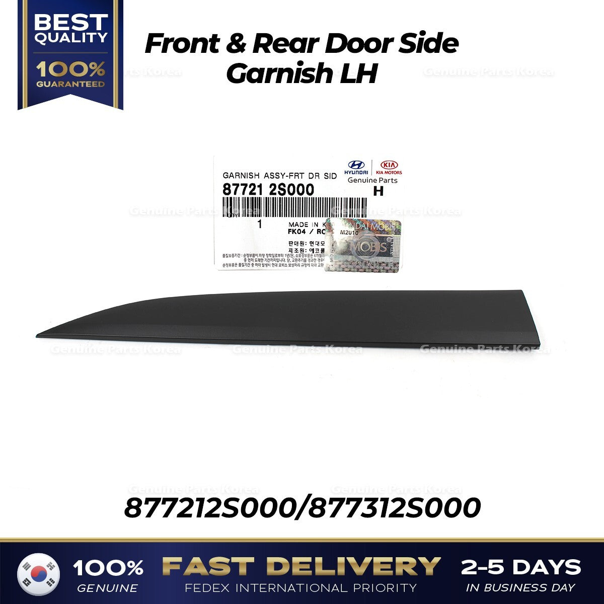 Genuine Front & Rear Door Side Garnish LH for Hyundai Tucson