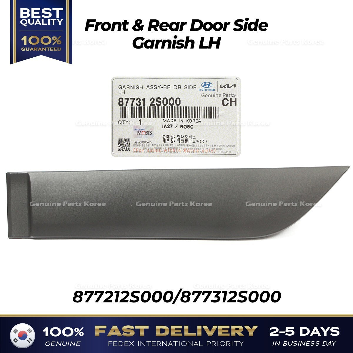 Genuine Front & Rear Door Side Garnish LH for Hyundai Tucson