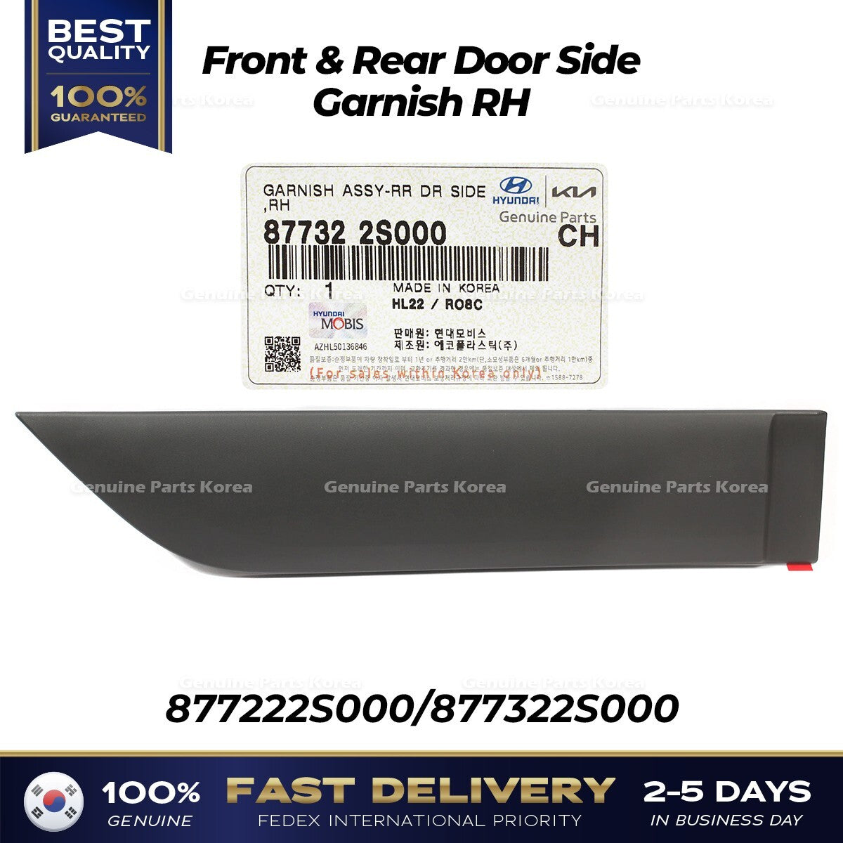 Genuine Front & Rear Door Side Garnish RH for Hyundai Tucson