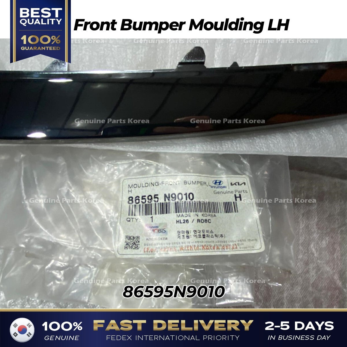 Genuine Front Bumper Moulding LH 86595N9010 for Hyundai Tucson