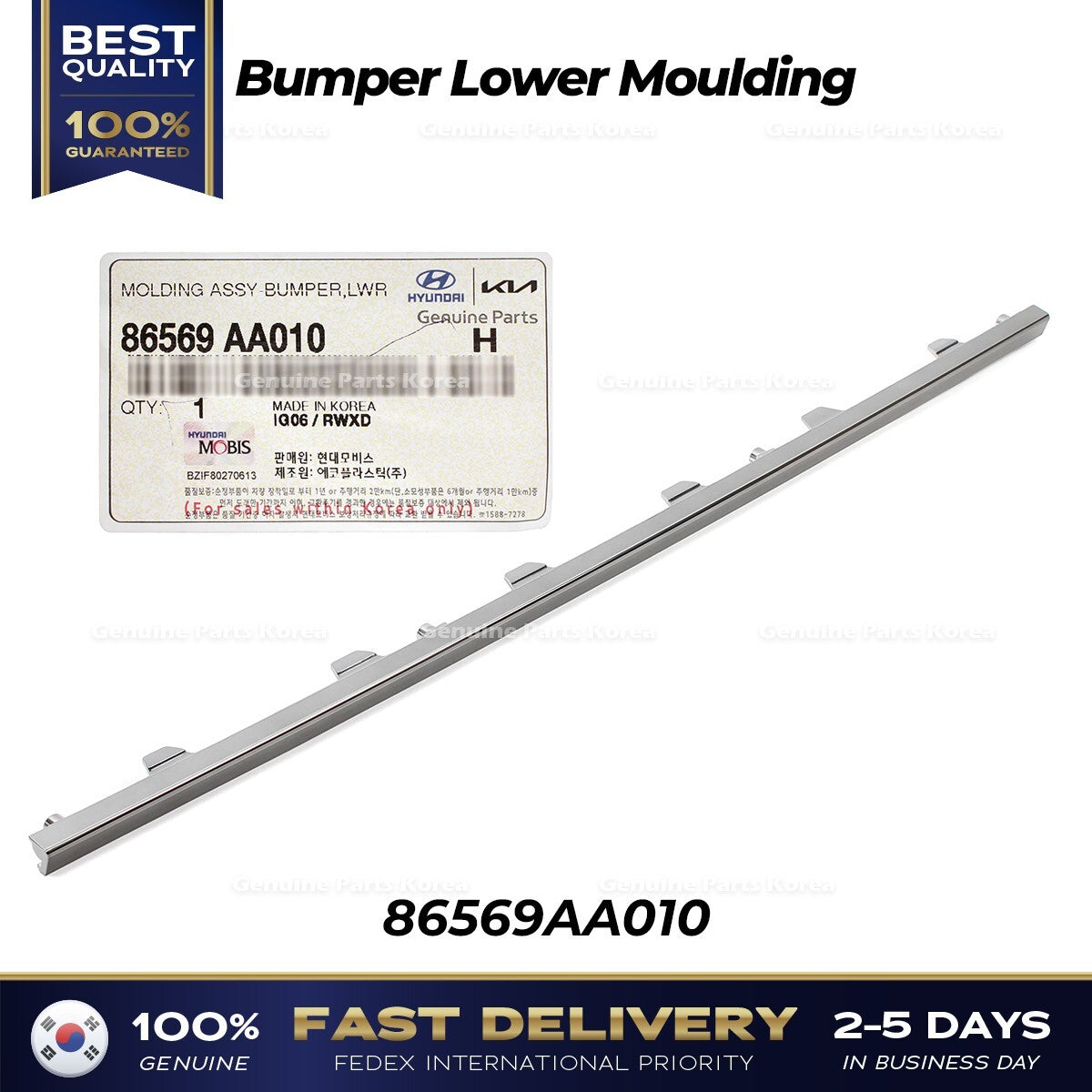 Genuine Bumper Lower Moulding 86569AA010 for Hyundai Elantra