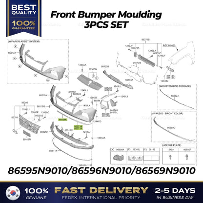 Genuine Front Bumper Moulding 3PCS SET for Hyundai Tucson